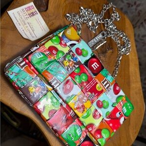 Mitz M&M Wrapper Woven Handbag Vintage Crossbody 25" Strap